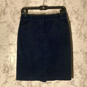 BROOKS BROTHERS 346 blue corduroy stretch zip fly straight skirt 4